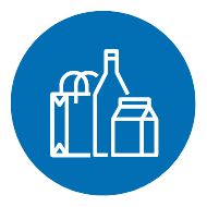 milch packungen icon blau